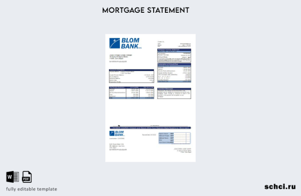 скачать цифровую версию Egypt Blom Bank of Egypt, шаблон выписки по ипотеке банк